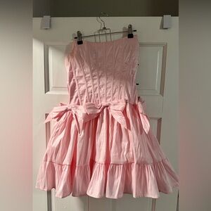 Pink Formal Corset Dress with Bows